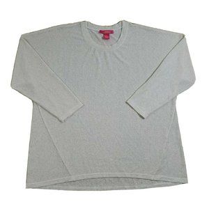 Catherine Malandrino Women's Texturized Long Sleeve Top 2X Plus Size Stretch